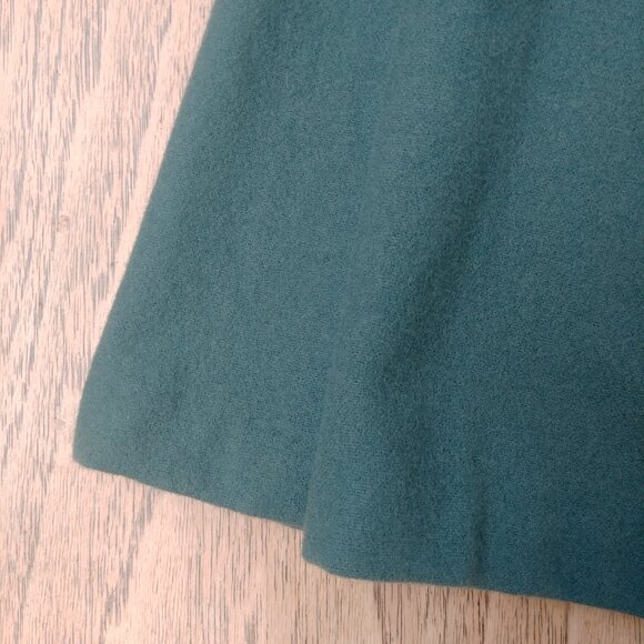 Vintage Jocomomola teal blue green pleated front wool skirt 40 approx S/M - Picture 3 of 14